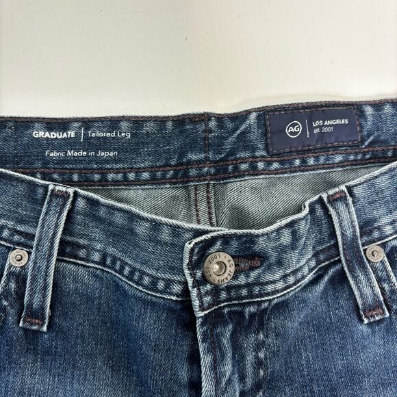 AG Adriana Goldschmeid The Graduate Tailored Leg Dark Wash Jeans 33 x 26 - Picture 6 of 11